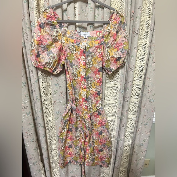 J.Crew Liberty Fabric Floral Puff Sleeve Midi Dress Size S